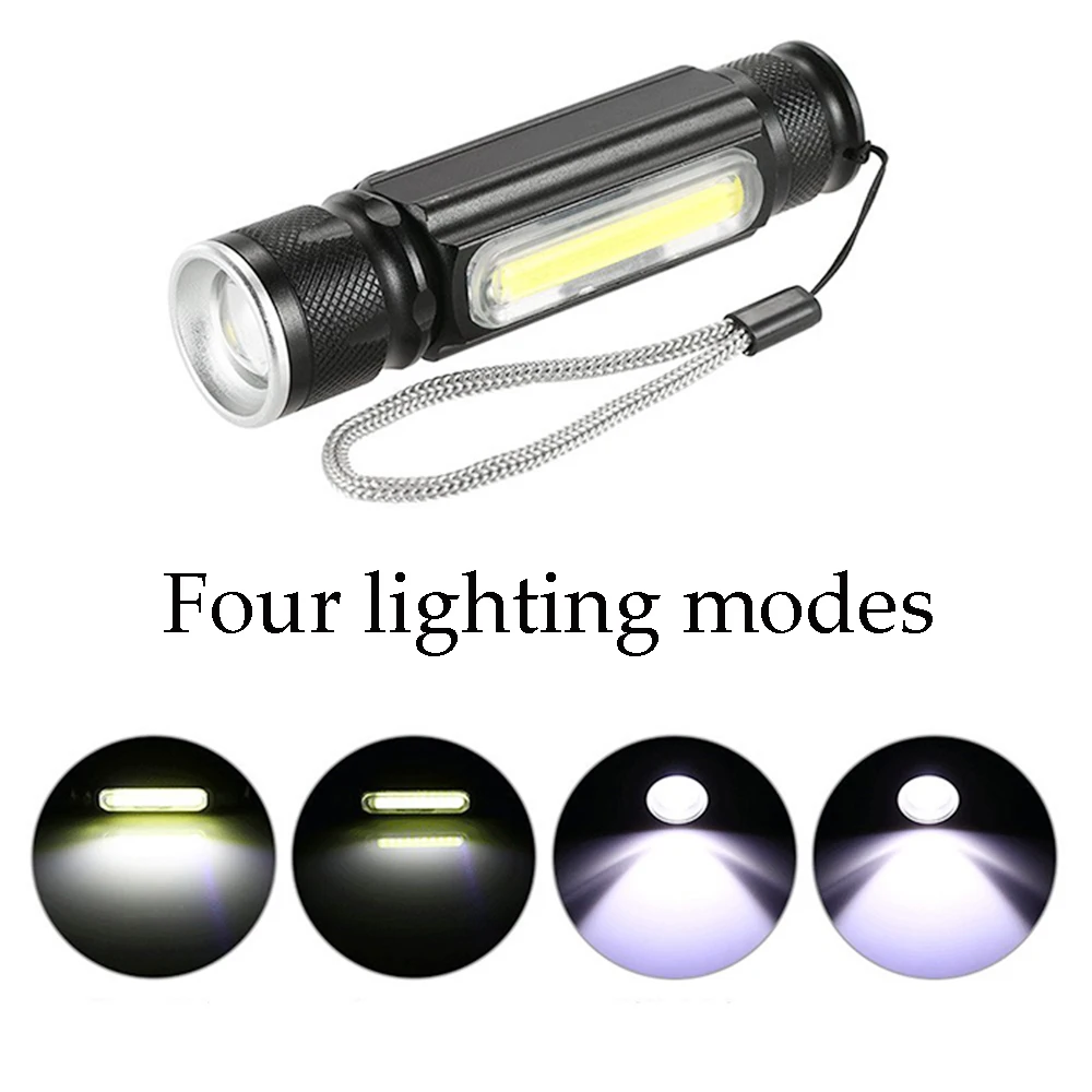

T6 flashlight USB charging multi-function LED flashlight side COB lamp design flashlight tail magnetic daily carrying