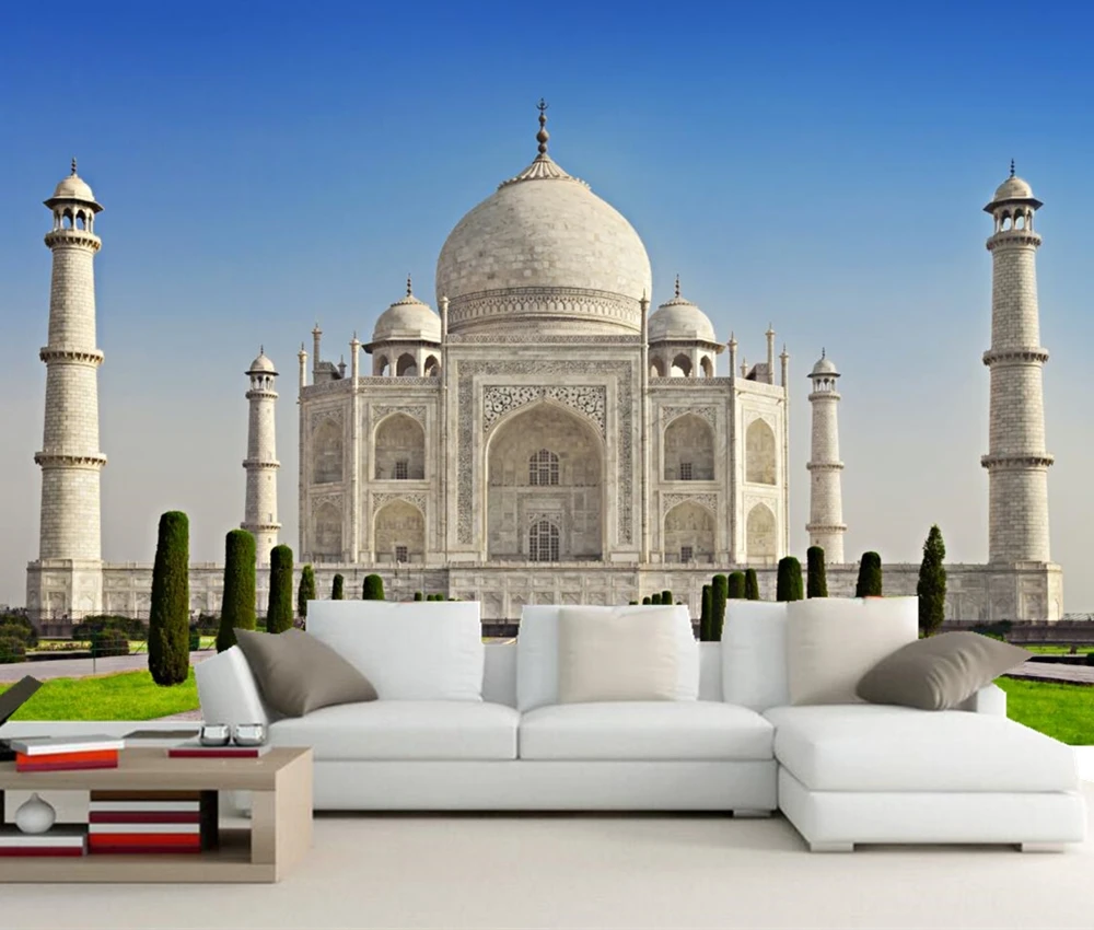Us 12 0 60 Off Custom 3d Mural Temples India Taj Mahal Mosque City Photo Wallpaper Living Room Tv Wall Kitchen Bedroom Restaurant 3d Wallpaper In