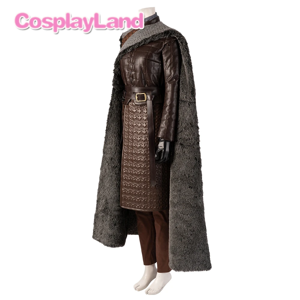 Arya Stark/костюм для косплея; наряд на Хэллоуин; женские костюмы на заказ; Игра престолов; Сезон 8; Winterfell Stark; ботинки; пальто