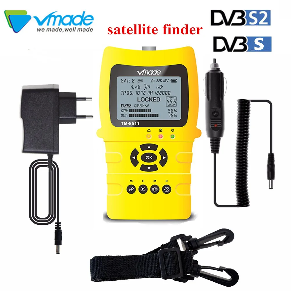 

High Definition Digital Sat Satellite Finder Up to 9 satellites and 256 transponders Satellite Meter Support DVB-S2 DVB-S V8 V7