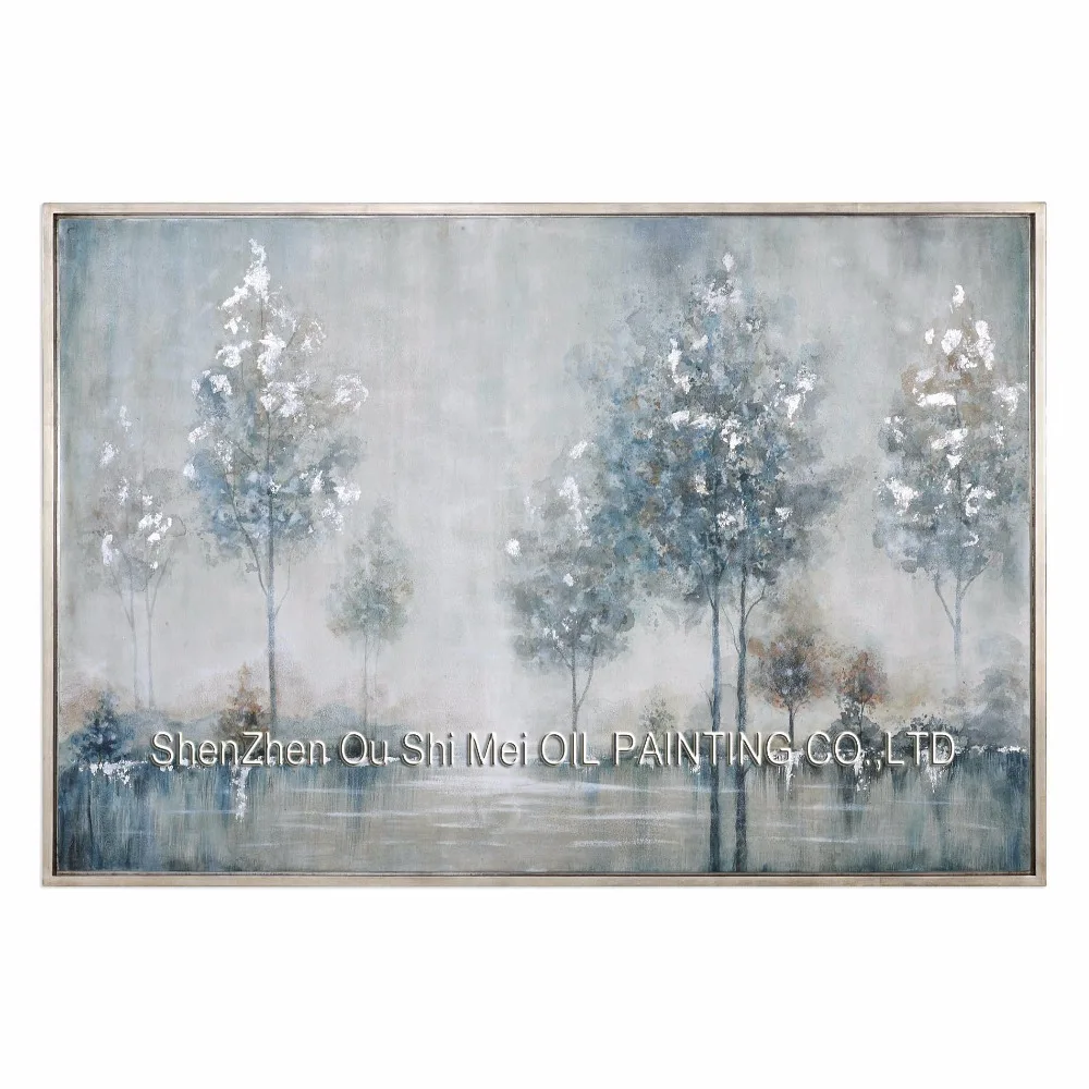 

Handpainted Impression Landscape Oil Painting on Canvas Home Decor Modern Lake Tree Picture for Room Wall Abstract Painting