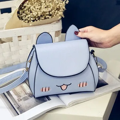 

Hot-selling 2017 new fashion girl Embroidery cute cat mini messenger bags woman's Joker leisure handbag