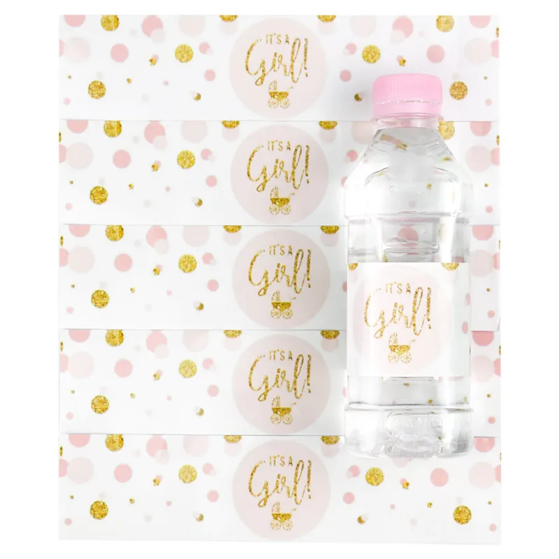 

12pcs Its A Boy / Girl Water Bottle Stickers Label Baby Shower Gender Reveal Party Decoration Bottle Label Stickers