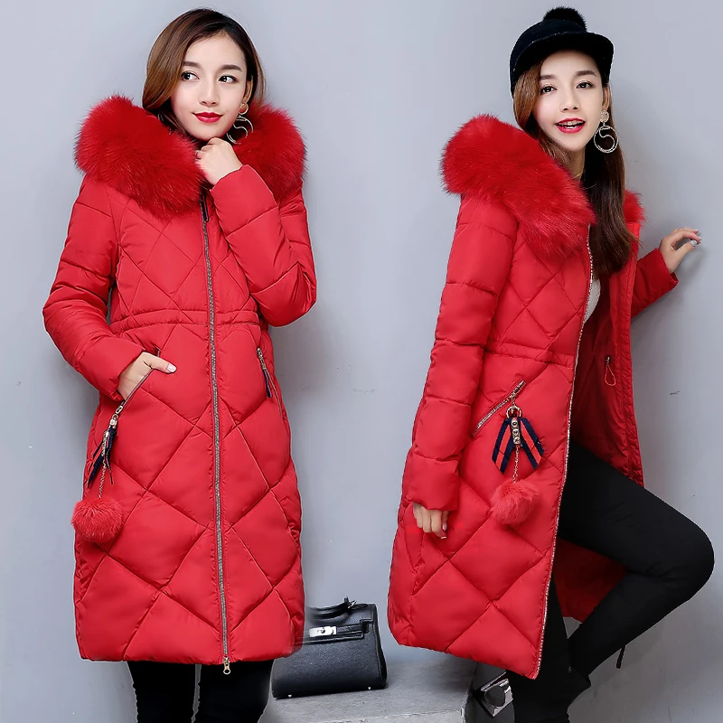 New 2017 Winter Jacket Women Coats Fur Collar Female Long Parka Thick
