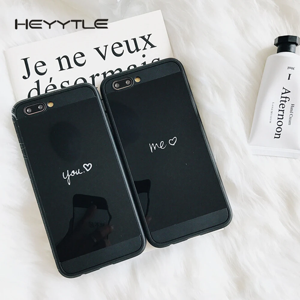 

Heyytle You Me Couples Phone Case For Apple iPhone 8 7 6S 6 Plus Mirror Qute Lovely TPU Back Cover Cases