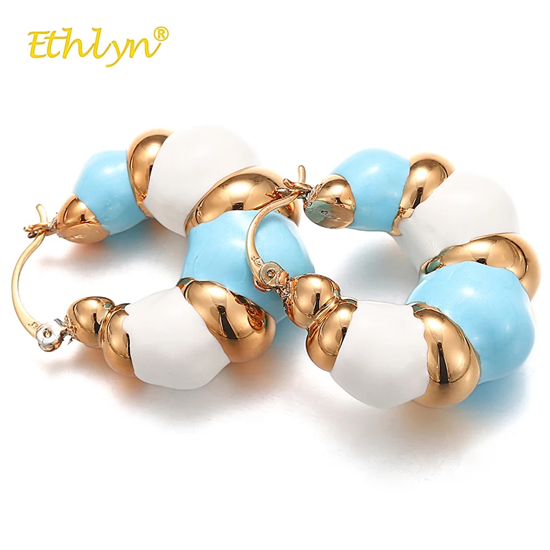 

Ethlyn Women 2019 New Fashion Hoop Earrings Nigeria/African Ethnic Earrings Personality Hollow Spiral Round Earrings Wedding Hot