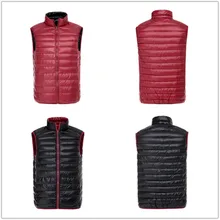 Новинка Осень Зима Двусторонняя куртка без рукавов Мужская зимняя Ультралегкая белая пуховая жилетка Двусторонняя ветрозащитная теплая жилетка