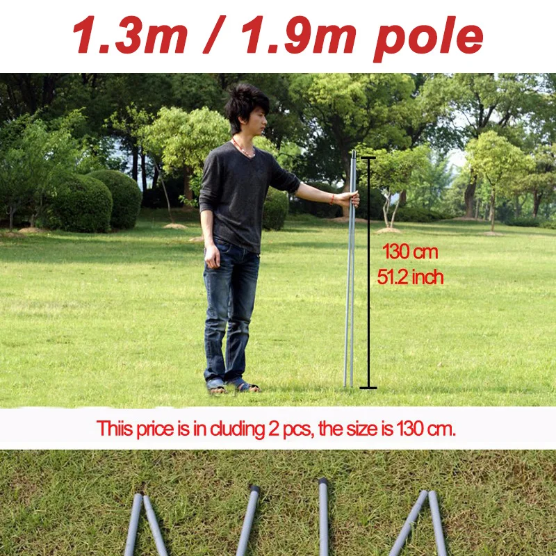 Toldo de Dobramento de Acampamento Suporte de Apoio do Pólo Acampamento ao ar ao ar Livre Haste Tenda Dobrável Pólo Hastes Tenda Sol Abrigo Praia Tarp Tenda Acessórios 10 2m 1.5 1m acampamento ao ar livre