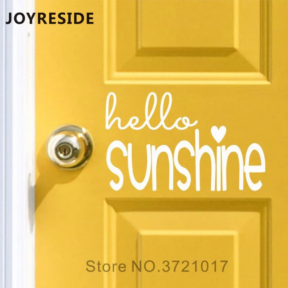 Сладкая наклейка украшение для двери Настенная роспись Hello Sunshine Наклейка входной