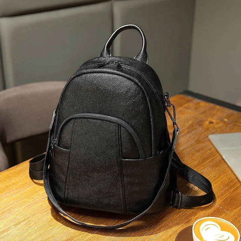 Black Backpack LIKETHIS рюкзак женский дизайн школьные рюкзаки для девочек-подростков Женская сумка через плечо высокое качество искусственная кожа рюкзак Mochila - Цвет: Black Backpack