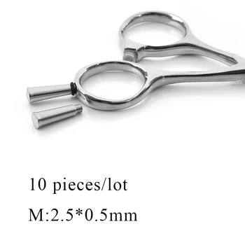 

10 pieces/lot Haircuit Scissors Removable Finger Rest Scissors Tang Tail Nail Clavo De Cola Styling Tool Accessory M:2.5*0.5mm