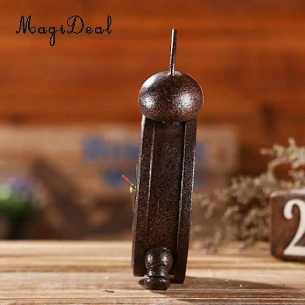 Mute Silent Retro Decorative Round Metal Dial Wall Clock Home Decoration Desk Clock