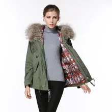 Новейшие повседневные унисекс весенние женские Куртки с хлопком внутри пальто натуральный мех енота воротник куртка с капюшоном