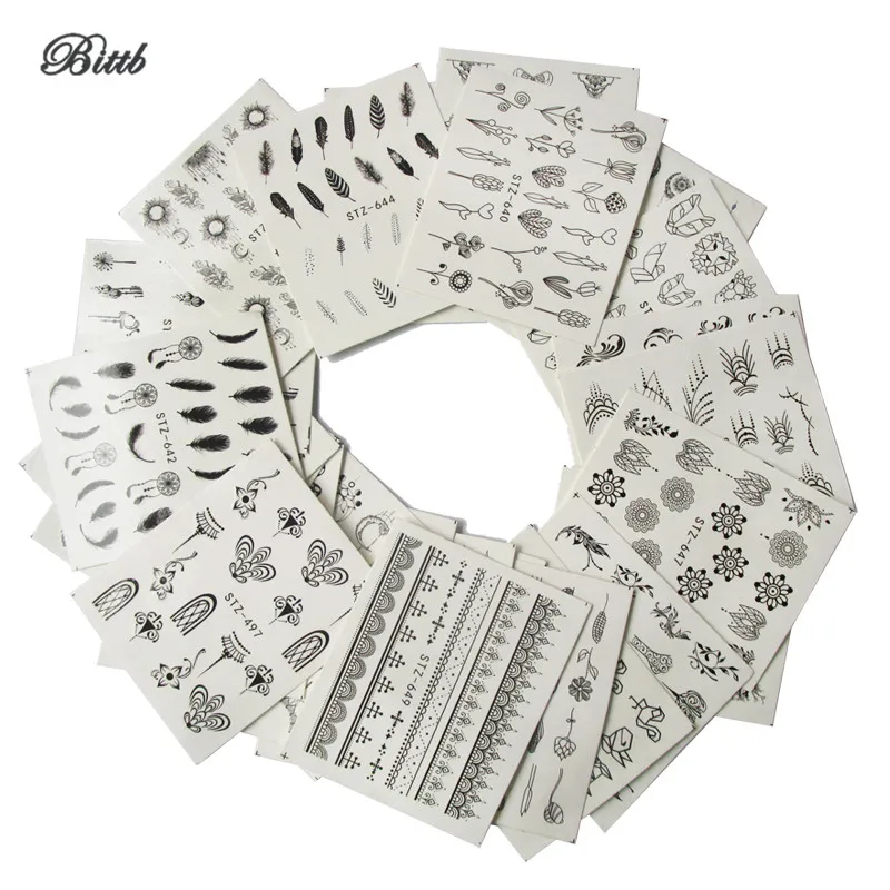

5Pc Gem Stone Nail Stickers Decals Black Lace Flower Nail Sticker Fingernail DIY French Nail Art Decorations Adhesive Foil Decal