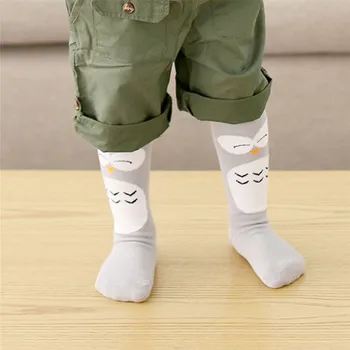 

2018 Hot Kids Baby Toddlers Cotton Cartoon Panda Heart Owl Pattern Design Anti-slip High Socks Warmer Sock