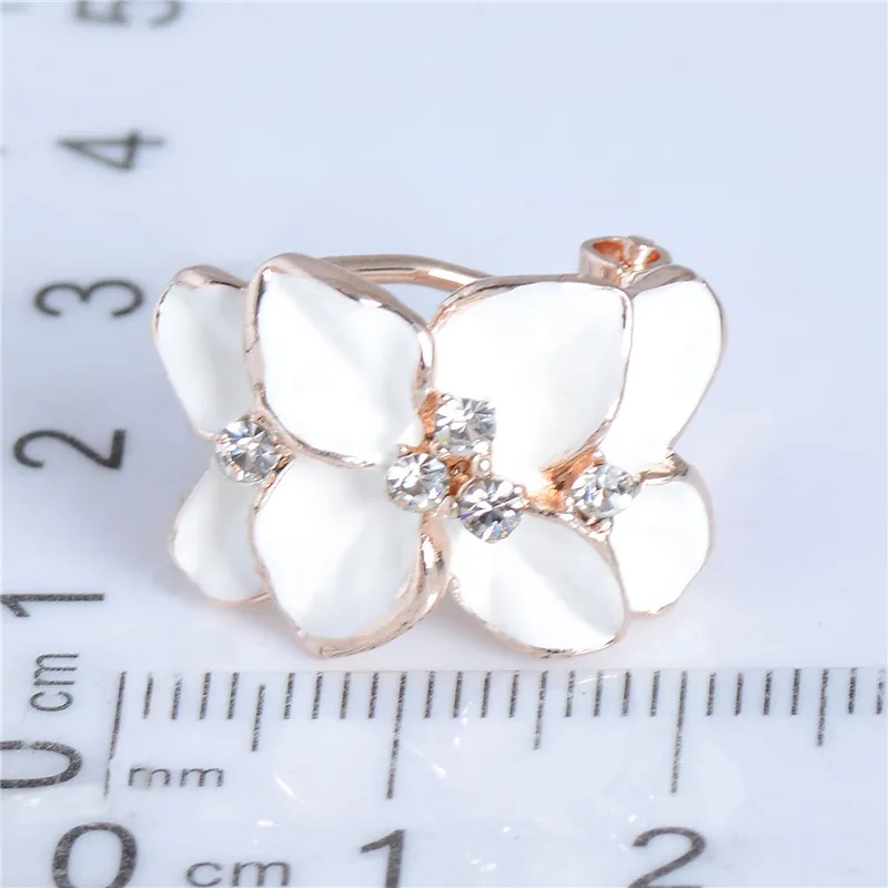 H: HYDE красивый дизайн Золото Цвет цветок кольцо с австрийскими кристаллами серьги для рождественские подарки
