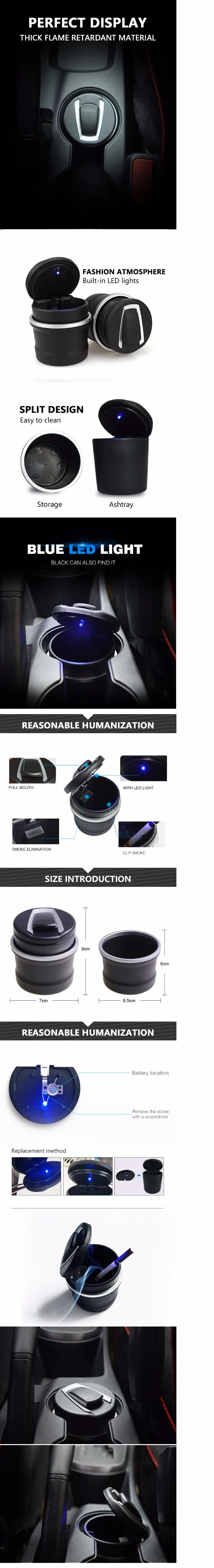 1PC Portable Auto Car Truck LED Cigarette Smoke ca