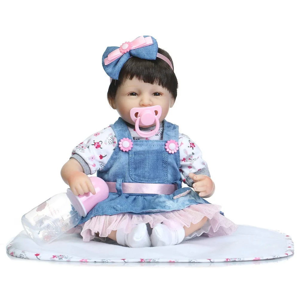 

16inch Newborn Smile Princess Dolls 40cm Soft Touch Silicone Reborn Girl Babies With Manget Mouth Child Birthday Gift Present