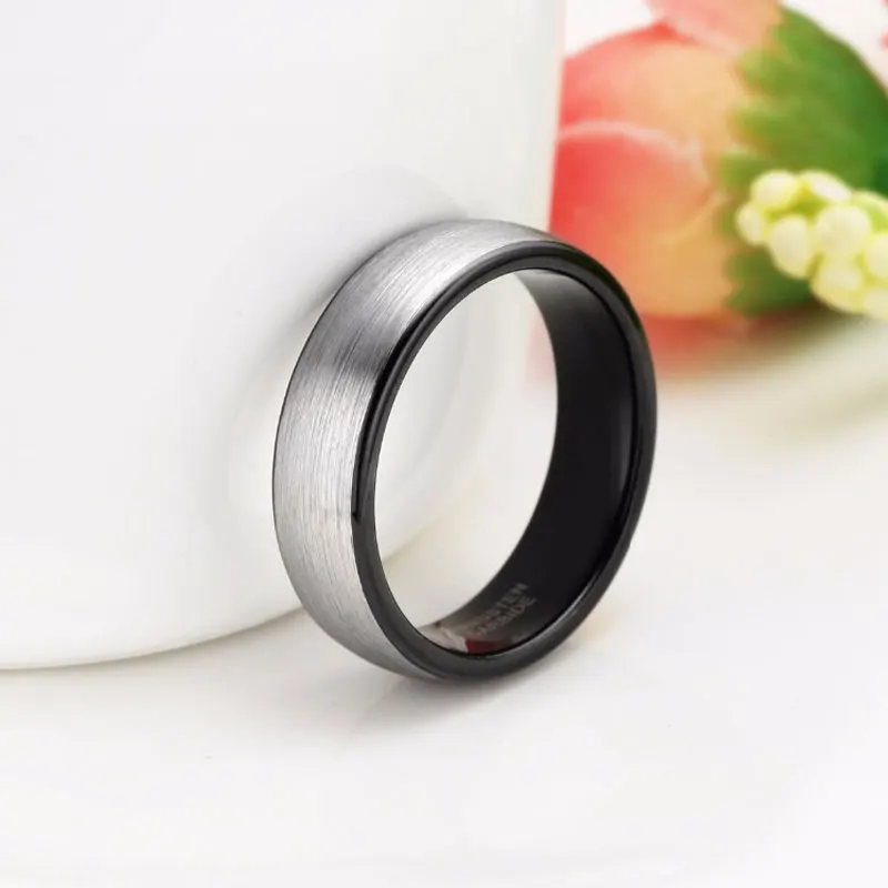 Кольцо из карбида вольфрама с матовой поверхностью 6 мм|tungsten carbide ring|carbide ringwomen rings |