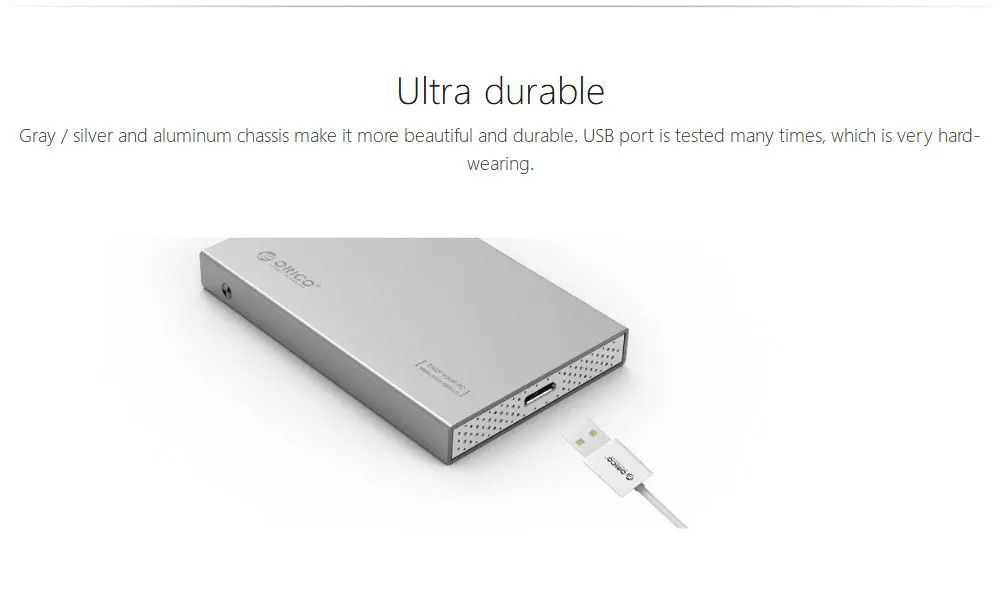 ORICO 2518S3 Алюминий 2,5 SATA коробка для жесткого диска HDD жесткий диск SSD Внешний чехол USB3.0 5 Гбит/с Поддержка 7 мм и 9,5 мм, цвета: серый, серебристый