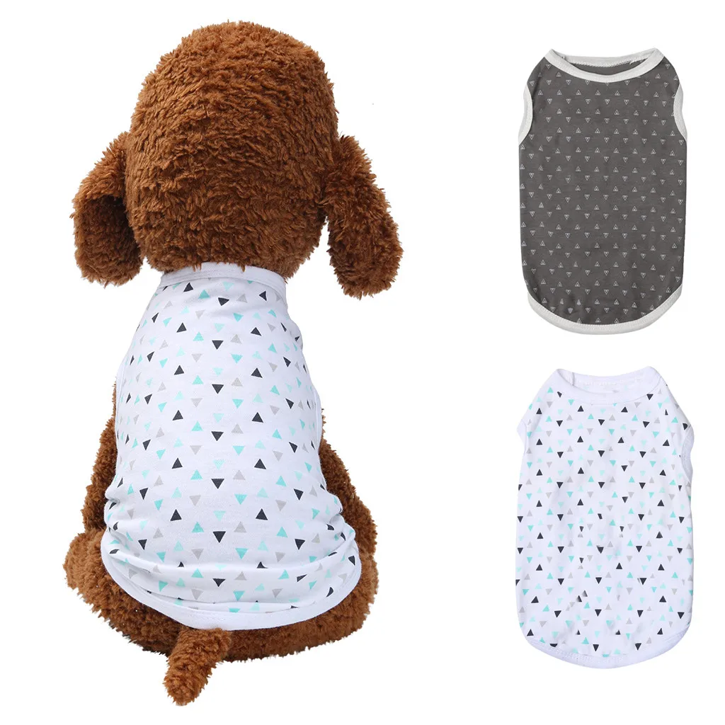 Новая рубашка для собак, жилет для домашних животных, летняя дышащая удобная одежда для кошек собак с геометрическим узором, жилет на бретельках, pechera para perro#20