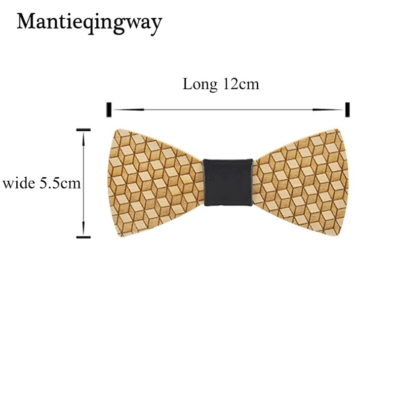 Mantieqingway Мода древесины Полосатый плед галстук-бабочка в горошек для Для мужчин Свадебный деревянный Bowties Для мужчин s Аксессуары Gravatas