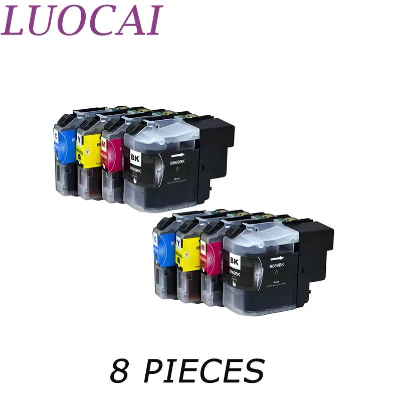 8 шт. LC669 LC665 LC669XL LC665XL LuoCai совместимые картриджи для BrotherMFC-J2320 J2720 принтеры