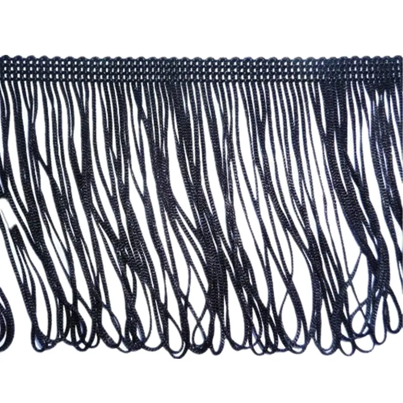 10 Yard/Lot Black 10cm Wide Looped Dress Fringe Trimming For DIY Latin Dress Craft Hometextile Curtain Sewing Accessories