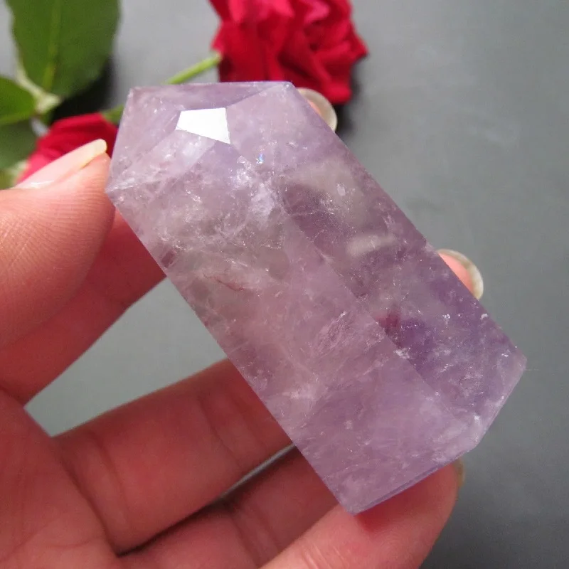 

85g Transparent Natural Clear Amethyst Quartz Crystal Points Single Terminated Crystal Wand Polished Reiki Healing Specimen