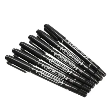 

3 PCS Marker Pens Skin Marker Pen Double Heads Surgical Eyebrow Skin Marker Pen Tattoo Skin Marker Cosmetic Black Oil Ink