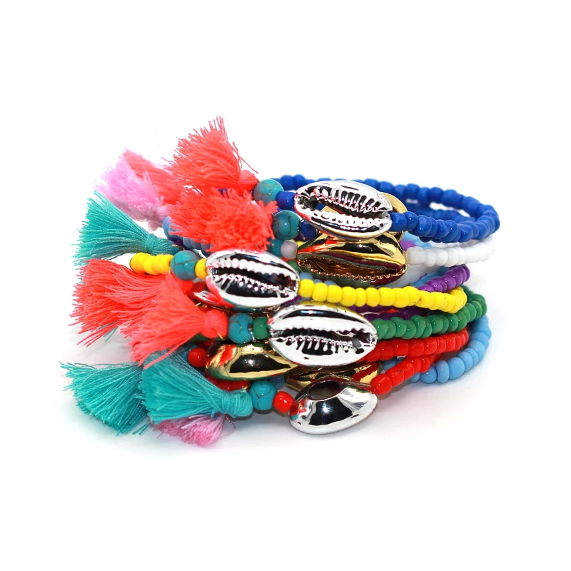 Настоящая раковина с высококачественными посеребренными бусинами женский