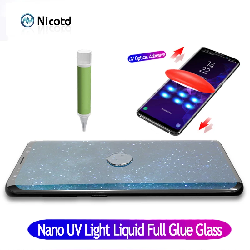 UV Tempered Glass For Samsung s10e s10 S9 S8 S7 Edge 5D Full Liquid Glue Screen Protector For Samsung Galaxy Note 9 8 S8 S9 Plus (8)