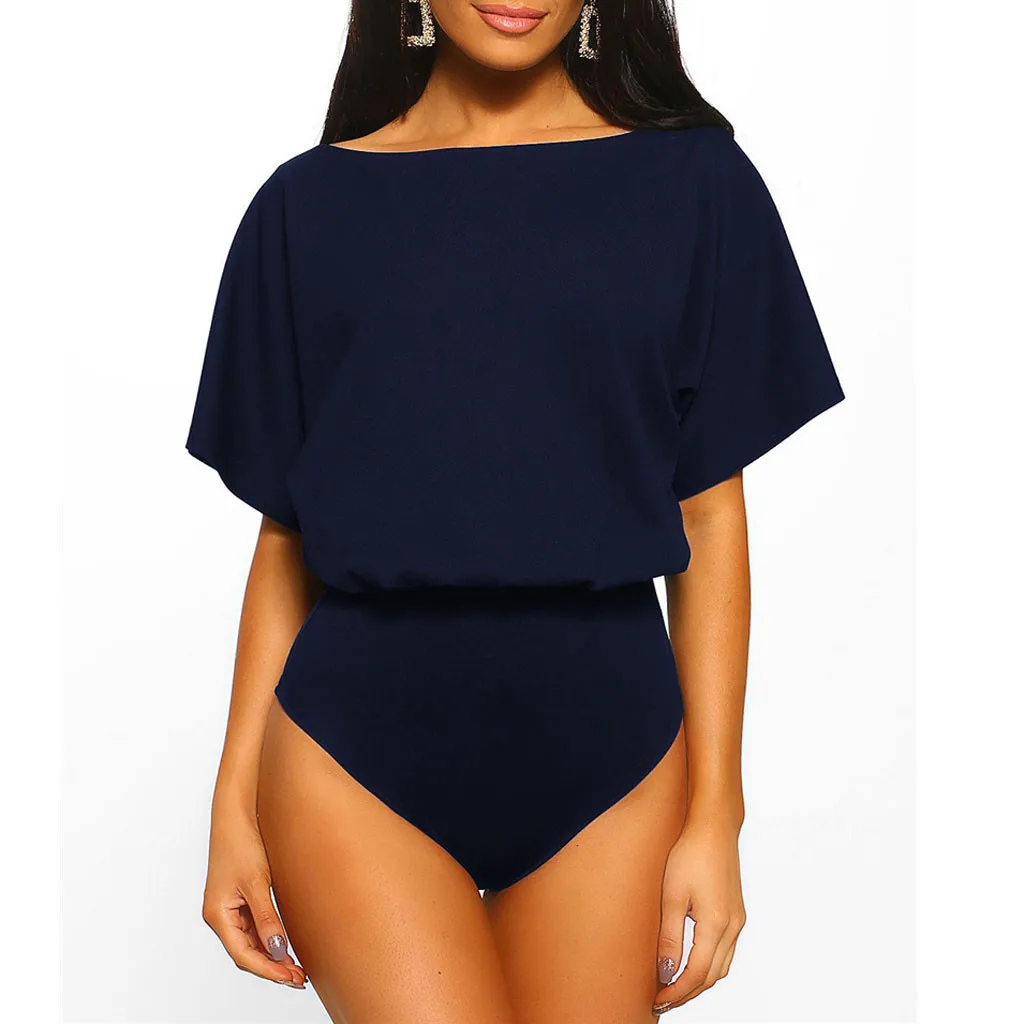 النساء السود ارتداءها المناسب النساء الصيف مثير قصيرة الأكمام داخلية Clubwear بذلة داخلية الجسم موهير
