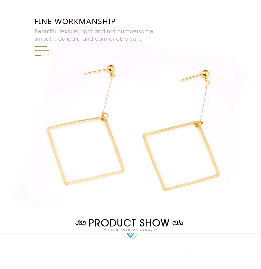 Geometric Square Stud Earrings (2)