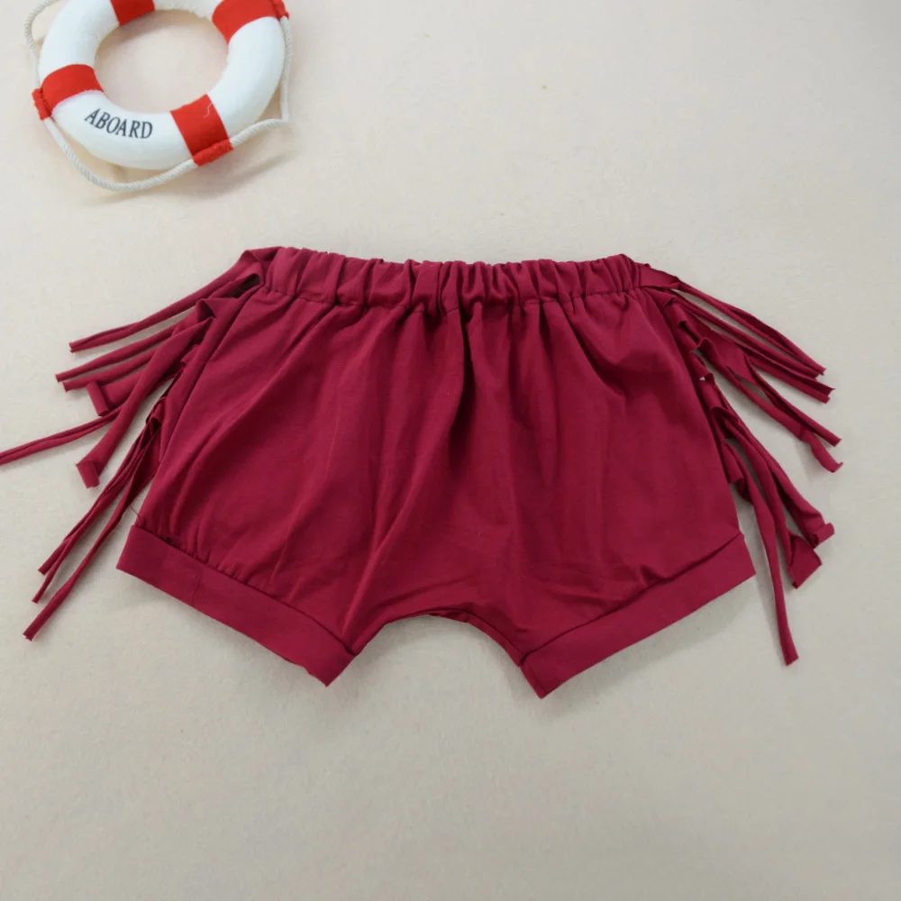 Bebes/Модный комплект одежды для новорожденных девочек боди + шорты с кисточками