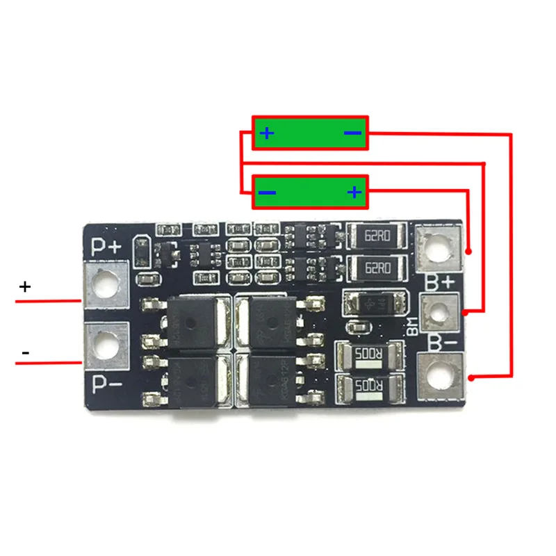 BMS 2S 15A 20A 18650 защита литиевой батареи Монтажная плата балансировочный модуль PCB PCM Li-Ion Lipo 2S BMS 3,7 V зарядное устройство
