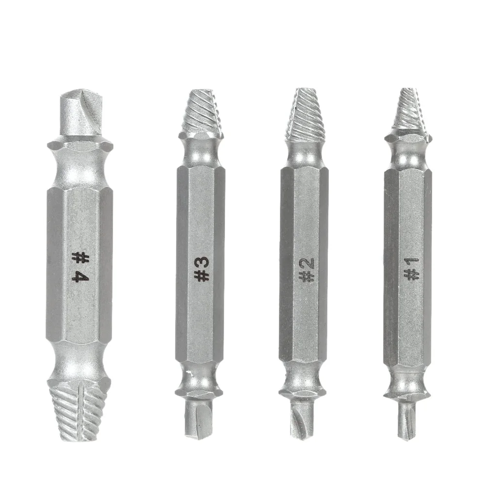 4PCS/Set Double Side Damaged Screw Extractor Drill Bits Out Remover Bolt Stud Tool S2 Alloy Steel 4PCS/Set Double Side Damaged Screw Extractor Drill Bits Out Remover Bolt Stud Tool S2 Alloy Steel