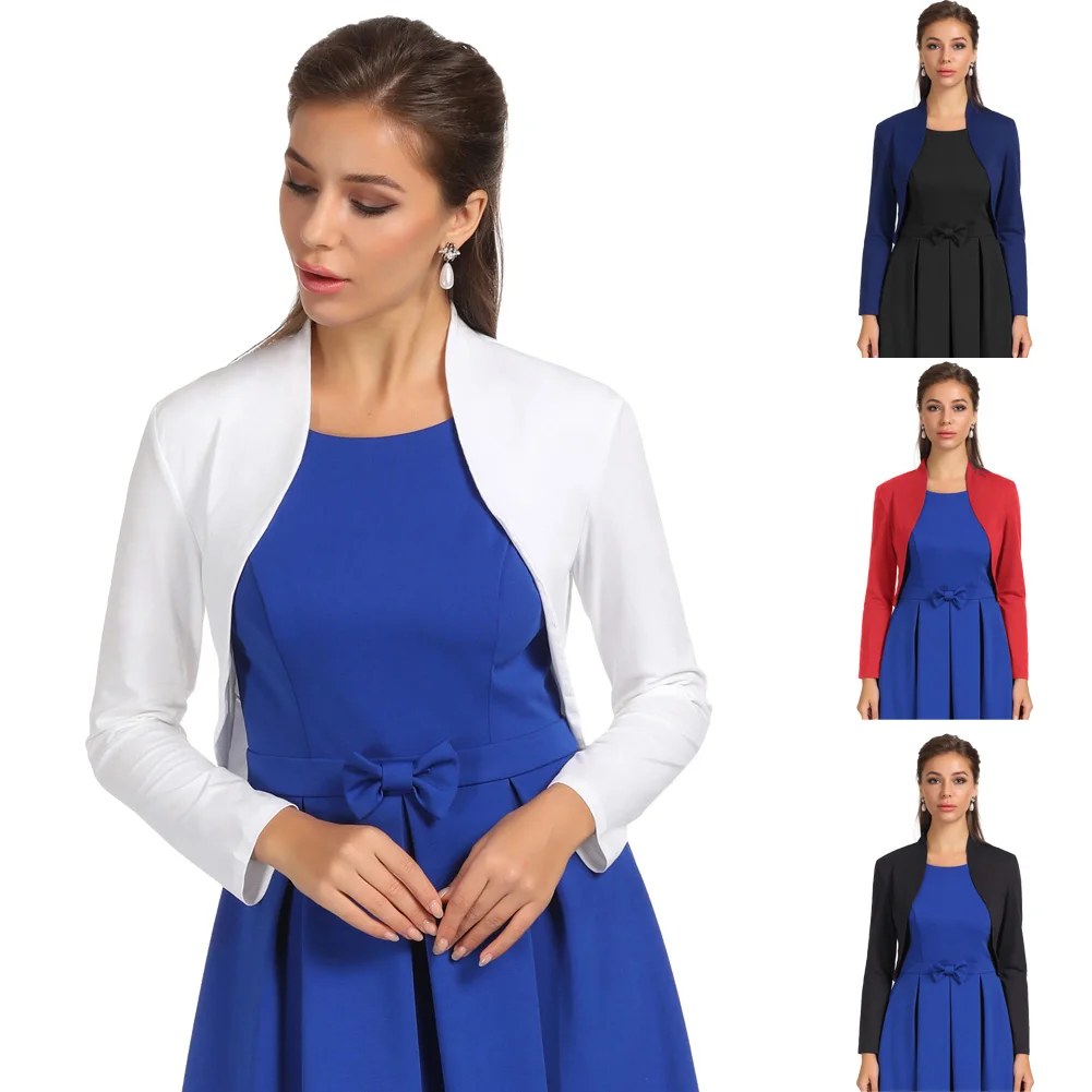 Belle Poque женское винтажное болеро с длинным рукавом открытой передней
