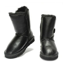 UVWP 2017 Mode Wasserdichte Frauen Schnee Stiefel Aus Echtem Schaffell Leder Winterstiefel 100% Natürliche Pelz-warme Wolle Frauen Stiefel