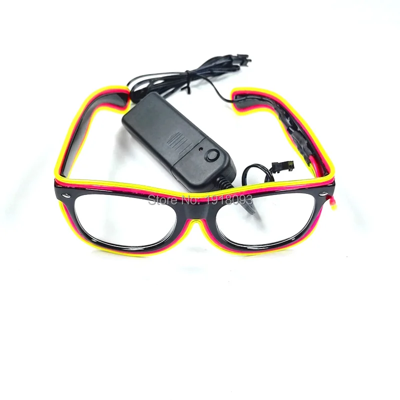 Пластиковые светящиеся очки EL Wire мигающие очки EL стальной трос неоновые световые очки для праздничного освещения Декор 10 штук