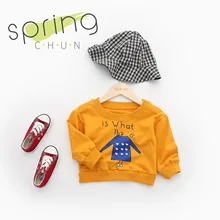 Новая весенне-осенняя одежда для маленьких мальчиков и девочек хлопковый свитер с капюшоном детская повседневная спортивная одежда Одежда для младенцев