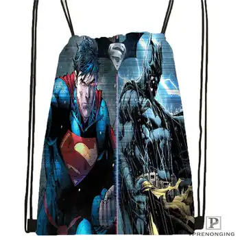 

Custom world finest superman vs batman Drawstring Backpack Bag Cute Daypack Kids Satchel (Black Back) 31x40cm#180611-01-21