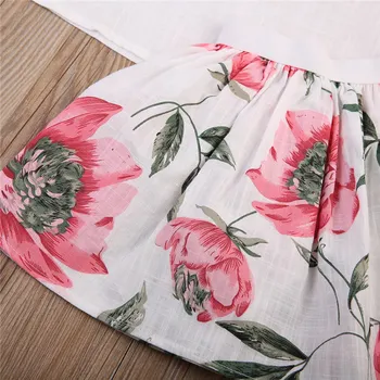 2019 Toddler Kids Baby Girl Floral White Blouse + Floral Skirts Summer Short Sleeve 2PCS infant girl Clothes 2-7 Years 5
