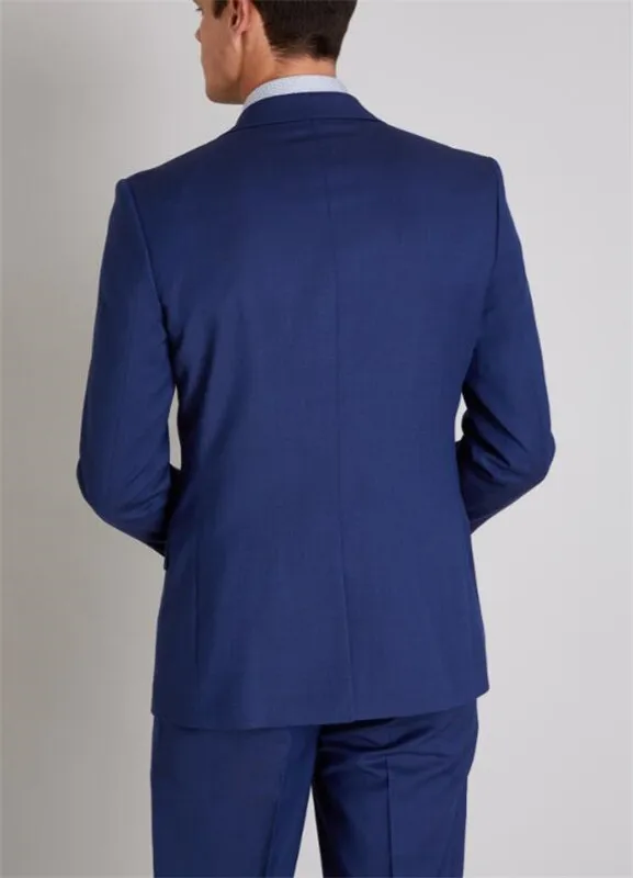Fashion Navy Men Suit 2019 Wedding Suits For Men Peak Collar 2 Pieces Slim Fit Suit Mens Tuxedo Custom Made