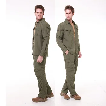 

3 Style Men's Military Style Usa Army Camouflage Fighting Cargo Sets Shirt + Pants Suit Long Sleeve Perspiration