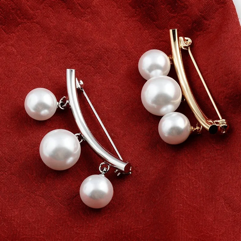 

1pc Anti Slip Fixed Straps Pin Korean Simple Pearl Brooch Women Charm accessories Cardigan Anti Wearing Pins Enamel Pin Access