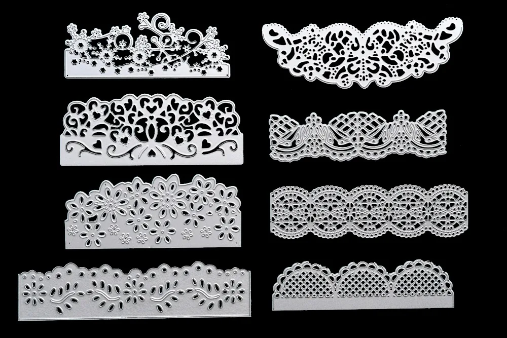 

Hollow Lace Border Wave Edge Die Cuts Flower Metal Stencils for Invitation Card/Greeting Card/ Wedding Paper Crafts/Scrapbooking
