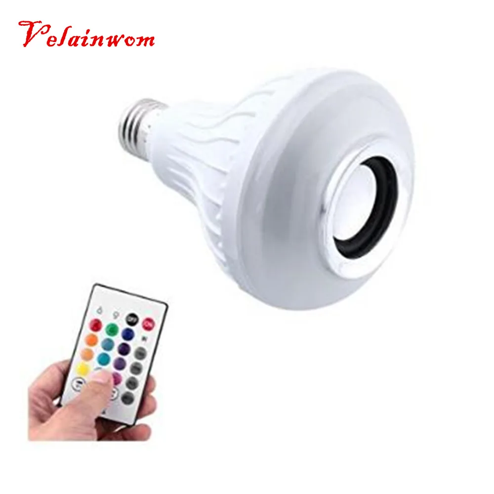 

RGB Bulb Smart LED Light Wireless Bluetooth Speaker Bulb Music Playing Dimmable E27/E26 LED Lamp with 24 Keys Remote Controller