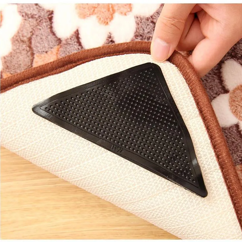 

4Pairs Reusable Washable Rug Carpet Mat Grippers Non Slip Sticker Silicone Grip For Home Bath Living Room Pads Anti Slip