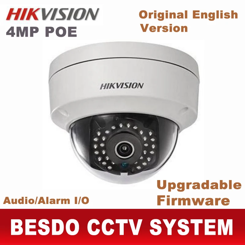 Hikvision 4MP 4.0MP IP POE открытый купольная камера Водонепроницаемый Веб-камера Cam